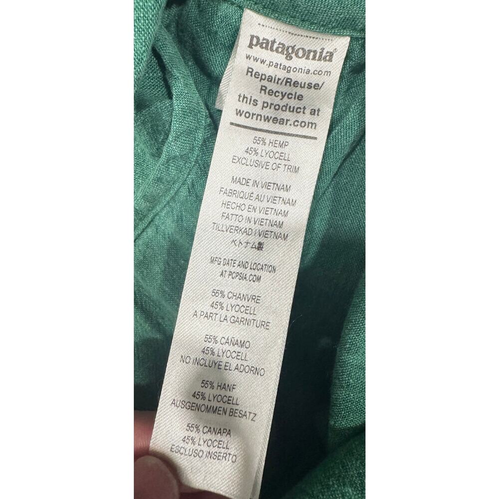 PATAGONIA Garden Island Hemp Blend Wide Leg Cropped Jumpsuit Size L - Picture 7 of 7